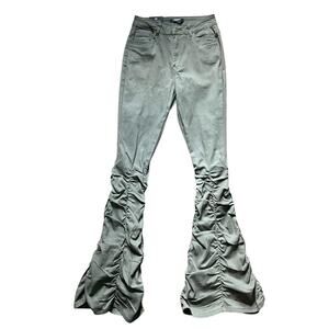 American Bazi Olive Shirring Denim Pants: Y2K, 2000s
